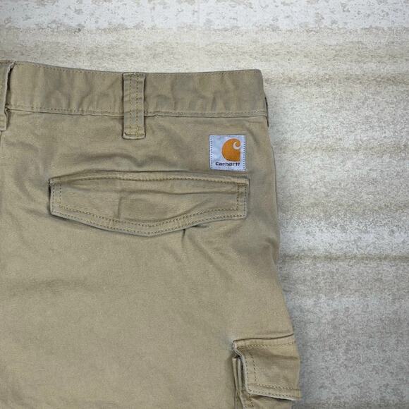 Vintage Carhartt Cargo Shorts Tan Canvas Relaxed Fit Dungarees Work Wear 90s - Picture 3 of 7